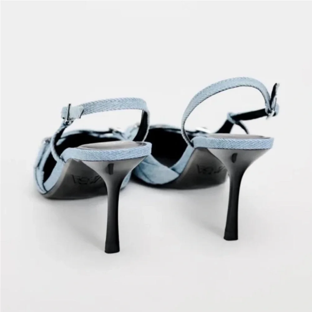 Zara denim heels